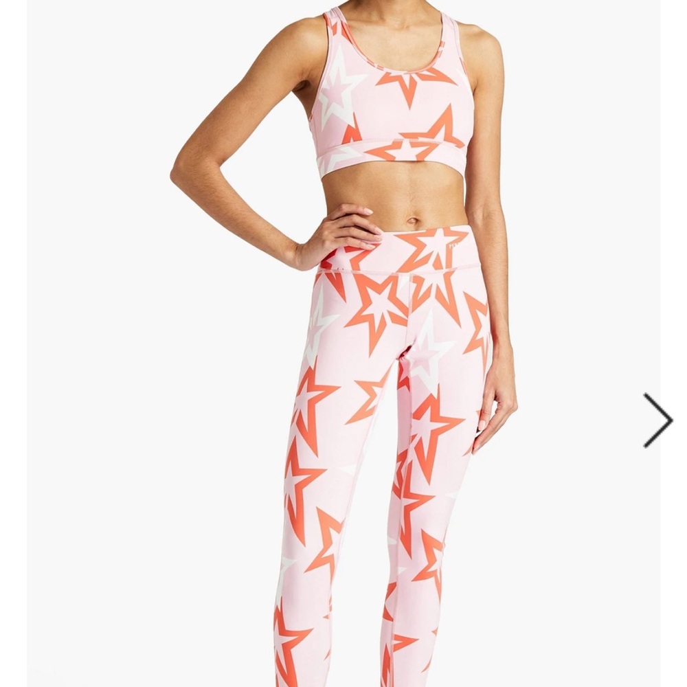 Perfect Moment Pink and Orange Star Bra & Leggings Set